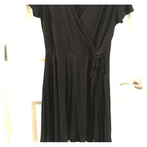 Sexy v-neck wrap black dress😎
